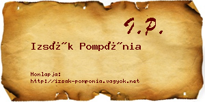 Izsák Pompónia névjegykártya